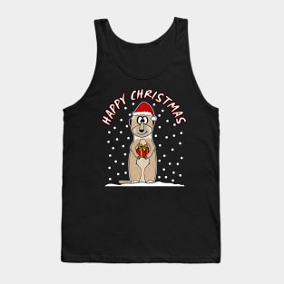 Christmas Meerkat Santa Hat Snow Wildlife Xmas 2021 Tank Top